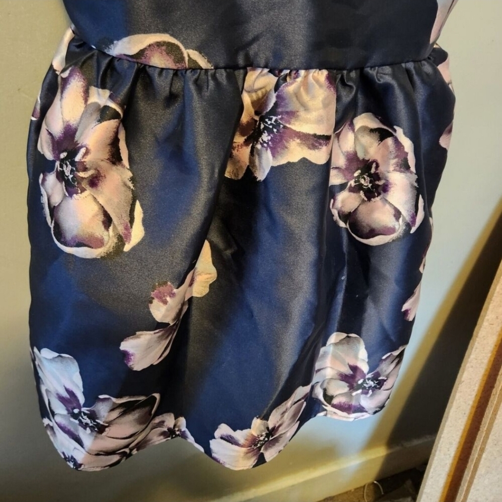 90s Blue Short Prom Dress Babydoll Dark Fairy Grunge Pink Satin Juniors Small 0 - Picture 5 of 6